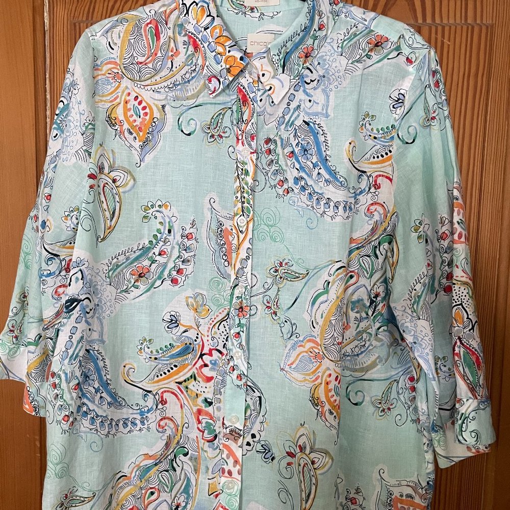 Chico's - size 3 - 3/4 sleeve blouse - Like New